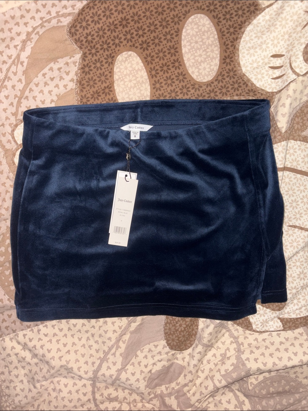 Juicy Couture Navy Velvet Mini Skirt